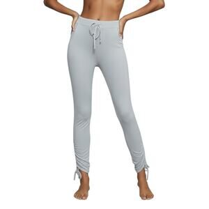 Laila Jayde Shirred Jogger Pants Vintage Grey Drawstring Women Medium NWT